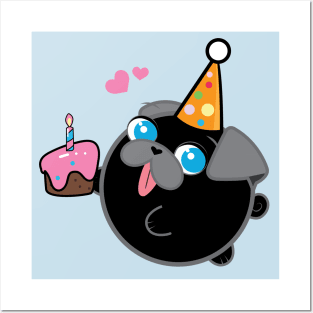 Poopy the Pug Puppy - Birthday Posters and Art